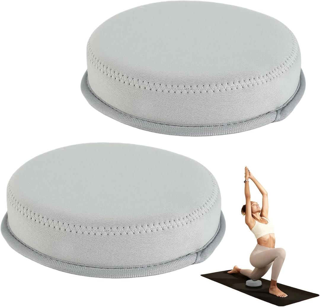 Yoga Knee Pad, 1.57 Inch Thick, Memory Foam and EPE Foam, Waterproof and Non-Slip, for Knees Elbows Wrist Hands Head Yoga Pilates Work Out Kneeling Pad, Exercise Mat 2 (Light Gray)