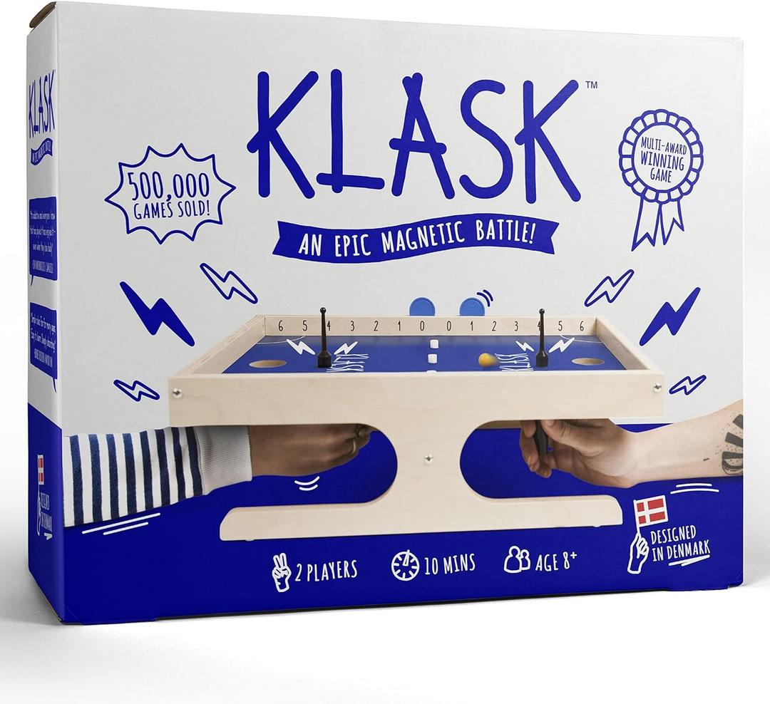 KLASK: The Magnetic Award-Winning Party Game of Skill - for Kids and Adults of All Ages Thats Half Foosball, Half Air Hockey
