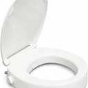 Raised Toilet Seat with Bidet for Seniors, 3" Height, Heavy Duty Slow Close Elevated Toilet Seat with Never Loosen Hinges, Fits Most Round Toilets, No Electric Cold Water Only (Round 16.5'')