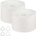 PATIKIL Drum Lamp Shades for Table Lamps 12"x12"x8" Linen Lampshade Set of 2 Easy Assembly Lamp Shade with E27 to E26/E14 Adapters for Floor Lamps Bedside Lamps, Linen (1.65" Spider)