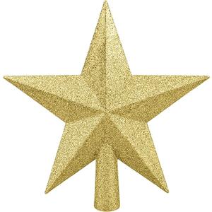 Leuceiy Christmas Tree Topper 10 Inch,Glitter Christmas Ornaments Star Xmas Decoration on Tree for Holiday Ornament or Home Decor(Gold)