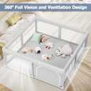 Baby Playpen for Babies and Toddlers 50 x 50 inch, Play Yards Indoor & Outdoor, Sturdy Safety Play Pen with Soft Breathable Mesh, Baby Fence