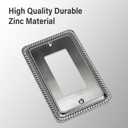 Henne Bery Rope Edge Decorative Wall Plate Switch Plate Outlet Cover (Single Decorator, 3 Pack, Heirloom Silver)