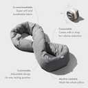 Huzi Infinity Pillow - Home Travel Soft Neck Scarf Support Sleep (Grey), Unfolded: 40 x 7