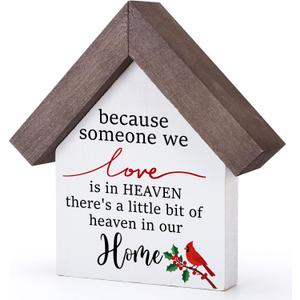MBL Sympathy Memorial Bereavement Gifts - Wood Cardinal Grief Grieving Decor Gifts for Loss of Loved One Mom Dad Father Mother Women Men for Home Living Room Bedroom Shelf Centerpieces Remembrance, 3.9 x 5.9 inches