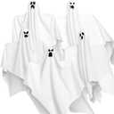 JOYIN 27.5" Halloween Hanging Ghosts Outdoor Decoration(5 Pack), Cute Flying Ghost for Halloween Front Yard Patio Lawn Garden Party Dcor and Holiday Hanging Decorations