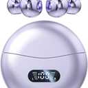 Clip-on Earbuds, Open Ear Earbuds Wireless Bluetooth 5.4, Lightweight Open Ear Headphones with C-Shaped Bridge, Slim Hook, 60H Battery, Waterproof, for Glasses Wearers and Workouts (Purple)