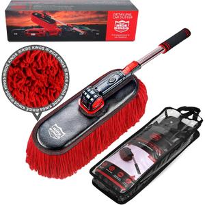 Car Duster Exterior Scratch Free,Soft Car Brush Kit for Car,Truck,SUV,RV and Motorcycle,Wax Cotton Hair With Extendable Handle,Duster for car Cleaning,Dust Pollen Removing,No Lint