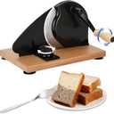 Manual Bread Slicer for Homemade Sourdough Bread Versatile Hand Crank Bread Slicer for Sourdough Crusty Bread Etc Stainless Steel Slicers Adjustable Width for Homemade & Commercial Use, Black