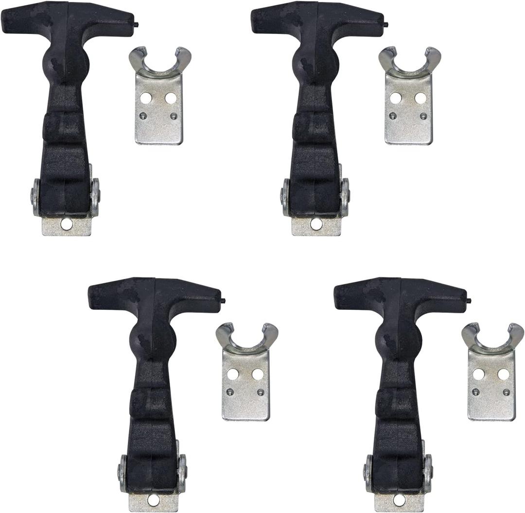 Buyers Products WJ1954 4 Inch Easy Grip Rubber Hood Catch with Bracket, 4 Pack