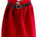 TOVINANNA Christmas Bottle Cover: Adorable Plush Bottle Red Sweater Dress for Xmas Holiday Party Decorations - Reusable Xmas Beer Can Sleeve for Festive Celebrations