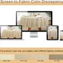 JIUZHEN Round Table Cloth Faux Linen Farmhouse Tablecloth Wrinkle and Stain Resistant Decorative Fabric Table Cover for Kitchen, Dining Room, Parties and Camping, Beige, 60 Inch Round