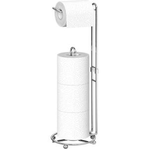 Simple Houseware Toilet Paper Holder for Bathroom Tissue Freestanding Storage, Chrome