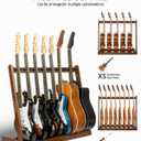STRICH Wooden Guitar Stand Multiple Guitars, Guitar Rack for 5 Acoustic or 8 Electric Guitars & Basses, Floor Standing Multi Guitar Display for Studio & Home - Protective Padding, SMT-10 (8-Holder)