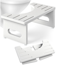Foldable Toilet Stool, 7.5 Inches Bamboo Toilet Stool Squat for Adults, Collapsible Poop Stool for Bathroom, Potty Step Stool with NonSlip Strip