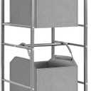 STORAGE MANIAC 2 Tier Vertical Laundry Hamper, 2 Section Laundry Sorter with 2 Removable Tote Bags, Rolling Clothes Basket for Towels, Blankets, Tall Dirty Clothes Hamper for Closet, Bathroom, 2 Bags (Gray)