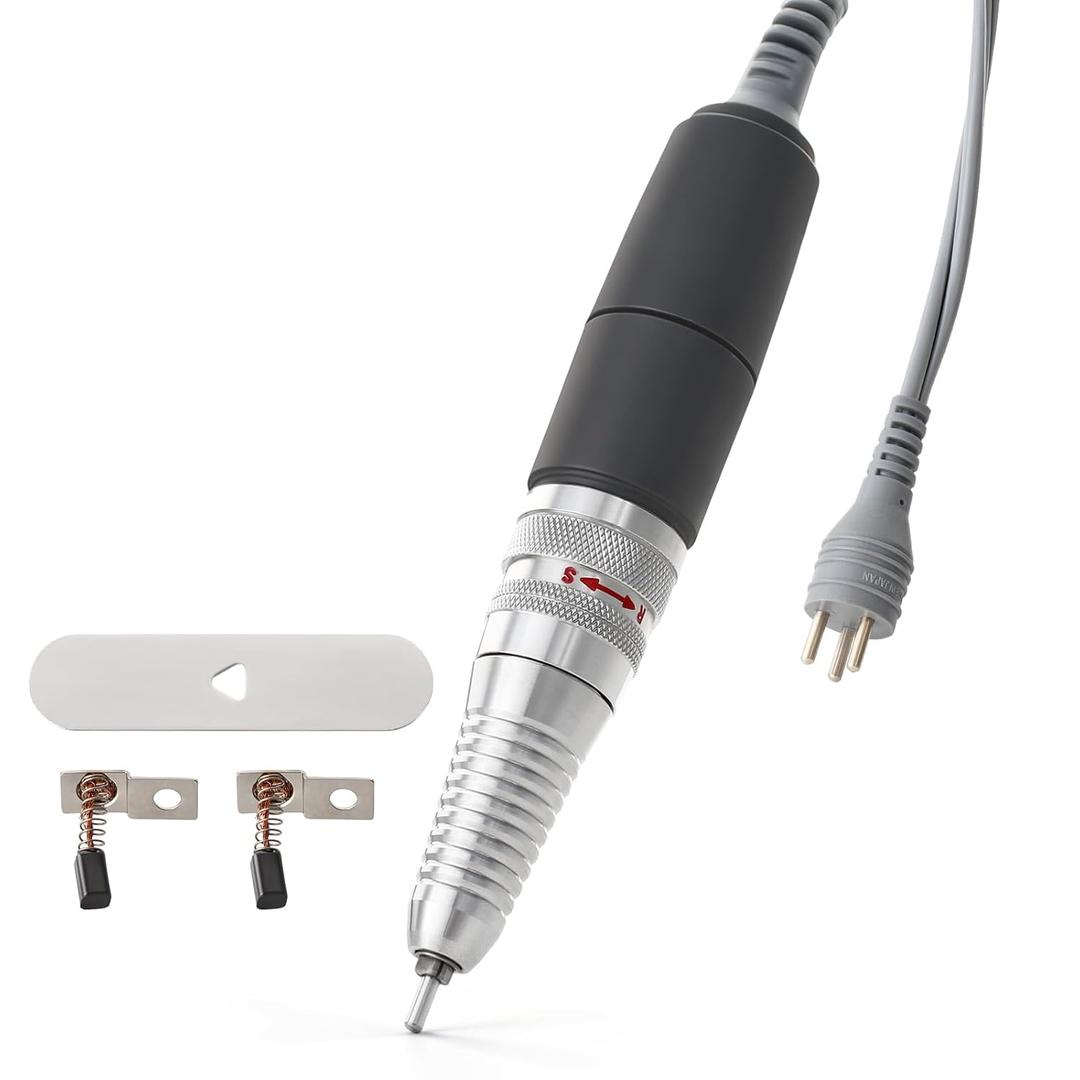 Nail Drill Handpiece for UP200, KUPA KP55, KP60, KP5000 Machine, 35000RPM Professional Electric Nail File Handle Replacement 3 Pins for Manicure Art Tool, Low Noise and Smooth (Only Handpiece)