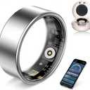 AI Smart Ring for Women Men - Sleep Tracker Ring with Heart Rate, Blood Oxygen, 10ATM Waterproof Fitness Ring, Step Counter & GPS Activity Fitness Tracker,7-Day Battery for iOS/Android (Silver, 8)