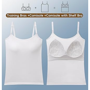 Young and  Fashion Girls Camisole with Built in Bra,Cotton Training Bras,Adjustable Straps, 2-in-1 Sports & Daily Wear, Size M Young and  Fashion Girls Camisole with Built in Bra,Cotton Training Bras,Adjustable Straps, 2-in-1 Sports & Daily Wear, Size M