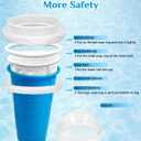 Slushie Cup, DIY Magic Slushy Maker Cups, Portable Slushy Cup for Juices, Milk and Ice Cream Make, Double Layers Silica with Lid & Straw for Kids, Friends, Family (Blue)
