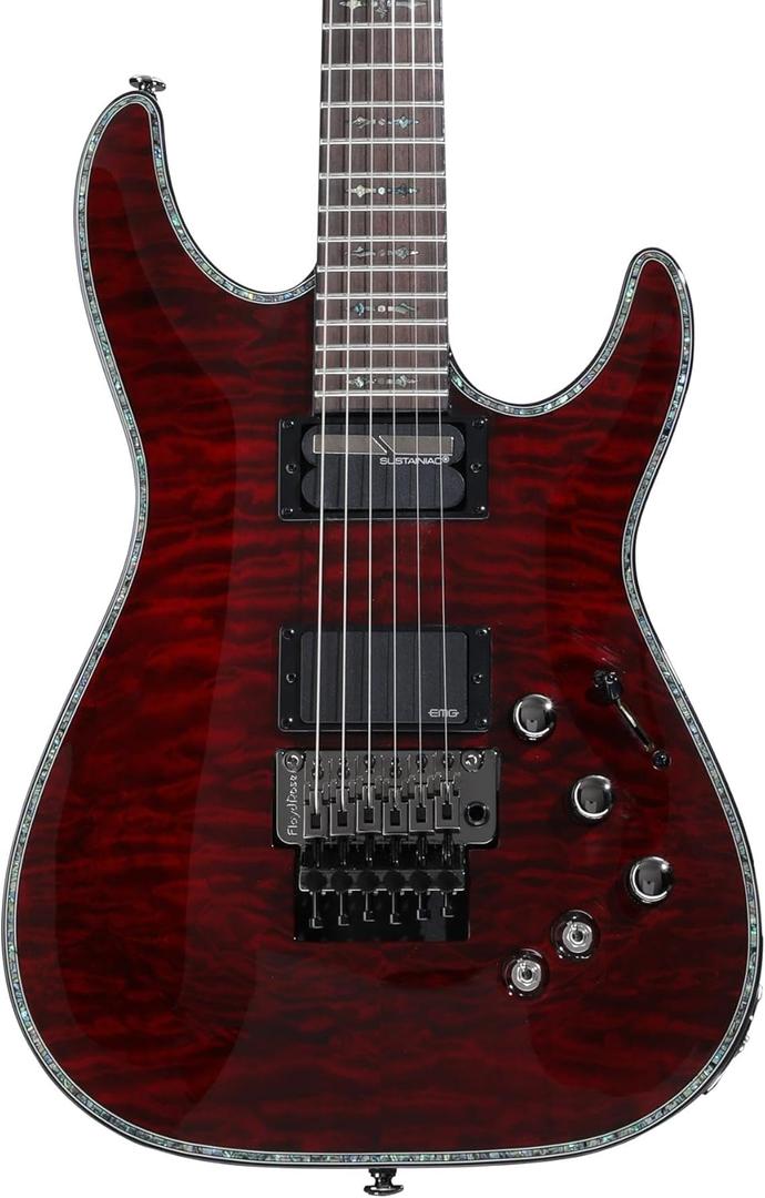 Schecter Hellraiser C-1 with Floyd Rose and Sustainiac - Black Cherry