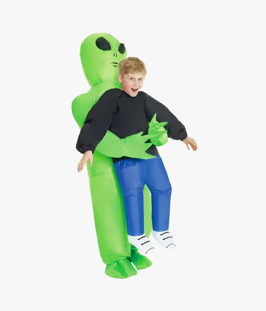 Morph Kids Inflatable Alien Costume, Blow Up Alien Outfit for Children, Halloween Costumes for Kids, One Size