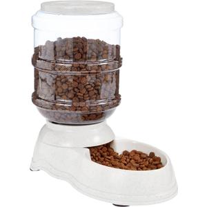Amazon Basics Gravity Pet Food Feeder for Dogs and Cats, Small, 6-Pound Capacity, Gray