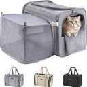 MIDOG Cat Carrier Soft for Small to Medium-Sized Cats,Up to 25 Lbs, TSA Airline Approved Soft Sided Pet Carrier,Collapsible Travel Cat Carry Bag(Grey)
