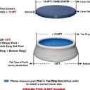 Safana 12ft Inflatable Pool Covers for Round Inflatable Easy Set Pool [ Tapered Top Ring < 10.8ft ] Cover for Flared Above Ground Pool [Upgrade 420D Thickened Blue] Windproof with Elastic Band