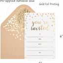 50 Pack Invitation Card - Elegant Greeting Cards You are Invited in Gold Foil Letters for Wedding, Bridal Shower, Baby Shower, Birthday Invitations - 52 Kraft Envelopes Included - 4" x 6"