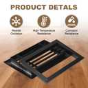 PATIKIL 20" x 10" Door Air Vent Cover Anodized Aluminum Alloy Grille Ventilation Guard Louver Cover for Cabinet Wardrobe Door, Black