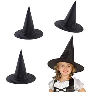 3 PCS Wizard Hats Black Witch Hat Kids Hats Halloween Costume Party Decoration Accessories