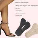 High Heel Inserts Women, Adhesive Velvety Cushioning Insoles for High Heels Anti-Slip, Gel Cushion Insoles for High Heels Pain Relief, Shoe Inserts for Dress Shoes, 2 Pairs, Beige+Black