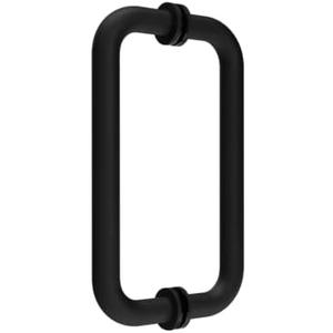 CKB 8" Glass Shower Door Handle, Back to Back Glass Door Pull Handle Compatible with 1/4" to 1/2" Thickness Glass for Frameless Shower Doors, Matte Black with 304 Stainless Steel