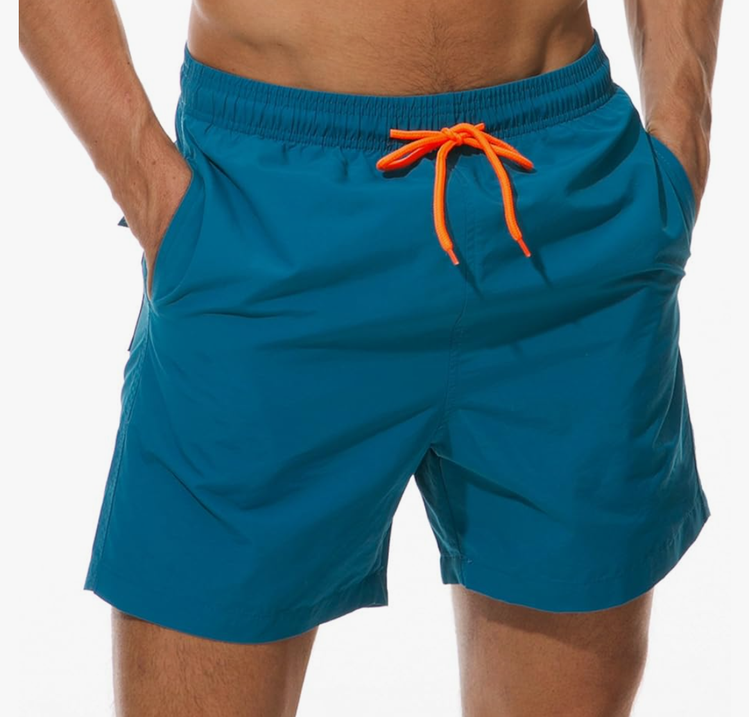 SILKWORLD Men's Swim Trunks Quick Dry Beach Shorts with Pockets XL