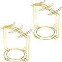 6-Hook Metal Teacup Holder Stand, Gold versatile tea cup stand and organizer for your kitchen counter. This elegant mug tree provides stylish storage and drying for cups, perfect for daily use2 pack