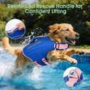 Kuoser Dog Life Jacket with Rescue Handle, Reflective Swim Vest Adjustable