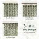 Olive Floral Linen Curtains for Living Dining Room 86 Inch Length 2 Panels Green Poppy Botanical Flower Pattern Printed Curtains Back Tab Semi Sheer Farmhouse Decor French Country Drape for Bedroom