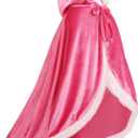 Girls Dress Up Hodded Cape Toddler Costume for Princess Cloaks (4-5T, Pink)