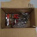 6 Pack 4001 Toggle Latch Clamp with Lock Hole, 304 Stainless Steel Adjustable Quick Release Pull Latch for Smoker, Toolbox, Cabinet  330Lbs Holding Capacity, Silver & Red Handle, Includes Screws