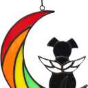 Stained Glass Rainbow Bridge Dog Memorial Gifts for Loss of Dog Sympathy Remembrance Suncatcher, Angel Wings Pet Loss Bereavement Gifts in Memory of Pet Passing Away Window Hanging.
