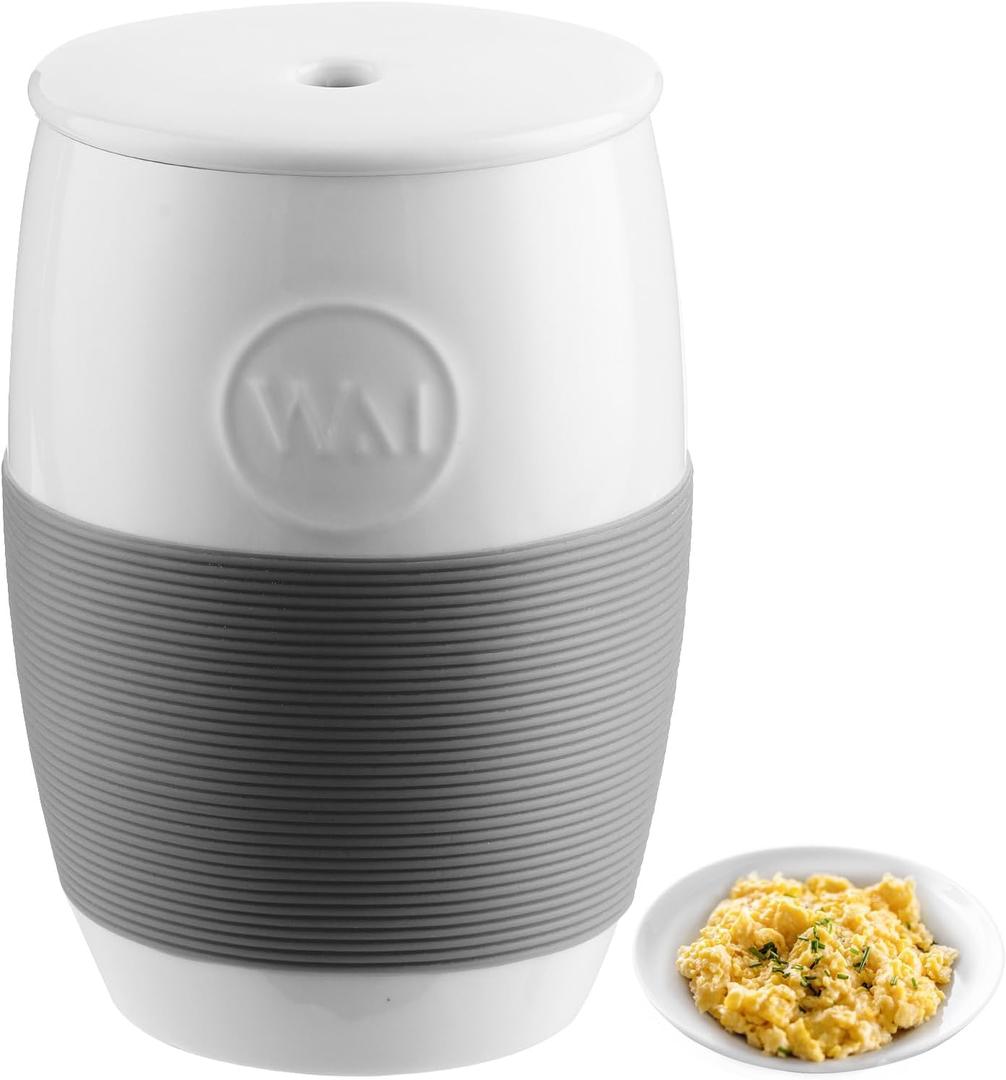 Non-Stick Ceramic Egg Cooker,Quick Scrambled Egg Maker with Silicone Sleeve for Easy Grip and Heat Protection,Microwave Egg Cooker Holds Up to 4 Eggs for Mug Cake, Muffin, Omelet