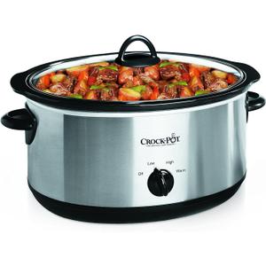 Crock-Pot 7 Quart Oval Manual Slow Cooker, Stainless Steel (SCV700-S-BR), Versatile Cookware for Large Families or Entertaining