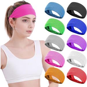Sukeen Cooling Headband for Men Women, Instant Cooling Running Headband, Sweat Headbands for Workout, Sports Headbands for Yoga, Golf, Gym, Camping, Tennis, 20 inches, Pack of 5