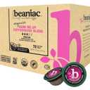 beaniac Organic Bean Me Up Coffeehouse Blend, Medium Roast, Single Serve Compostable K Cup Coffee Pods, Organic Arabica Coffee, Keurig Brewer Compatible, 72 Count (72 Count (Pack of 1))