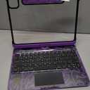 Keyboard Case for iPad Air 11-inch & 10.9-inch (Air 5th/4th Gen) and iPad Pro 11-inch (1st–4th Gen), 360° Rotating Clear Case with Trackpad, 7-Color Backlit, LCD Power Display, Pencil Holder, Purple