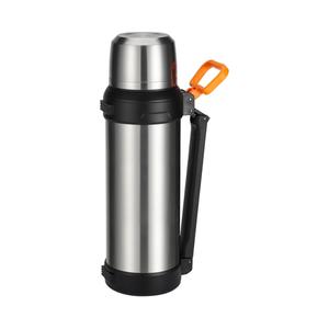 88oz Large Coffee Thermo for Travel, 2500ml Insulated Stainless Steel Water Bottle with Cup and Handle, Water Jug for 24hr Hot and Cold drinks, Vacuum Flask for Camping, Fishing & Working, Silver