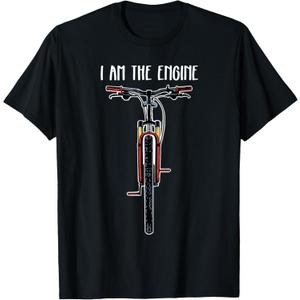 Funny Bicycle I Am The Engine T-Shirt Small