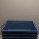 IRIS USA 12 Gallon Eco-Friendly Lockable Storage Bins with Lids, 4 Pack - Made in USA, Heavy Duty, Stackable Containers, Garage Organizing Bins Moving Tubs, Rugged Sturdy Equipment Utility Box - Navy