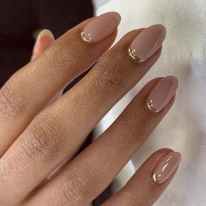 UNA GELLA Press On Nails Short Almond: Ombre Soft Gel Press Ons Kit with Nail Tips Glue on Nails, 16 Sizes  32 Reusable Fake Nails, Pink Cream